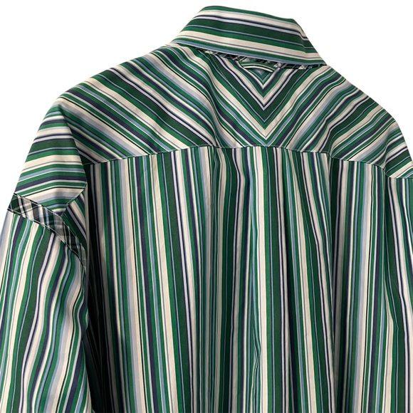 TOMMY HILFIGER 2 Ply Fabric Y2K Striped Long Sleeve Button Down Shirt Men’s XXL - Picture 4 of 9